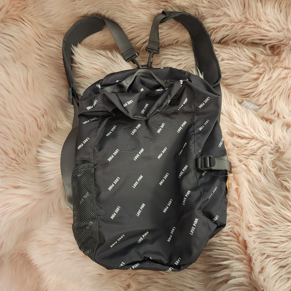 Victoria's secret PINK convertible backpack duffle bag LOVE PINK print